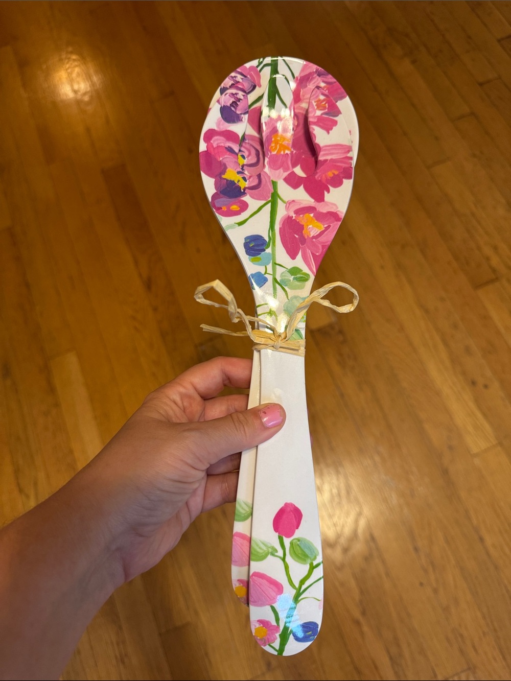 Anthropologie Floral Salad Fork and Spoon